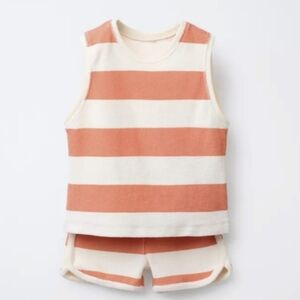 Zara Striped Sleeveless Top and Shorts Set Size 2 Nwt